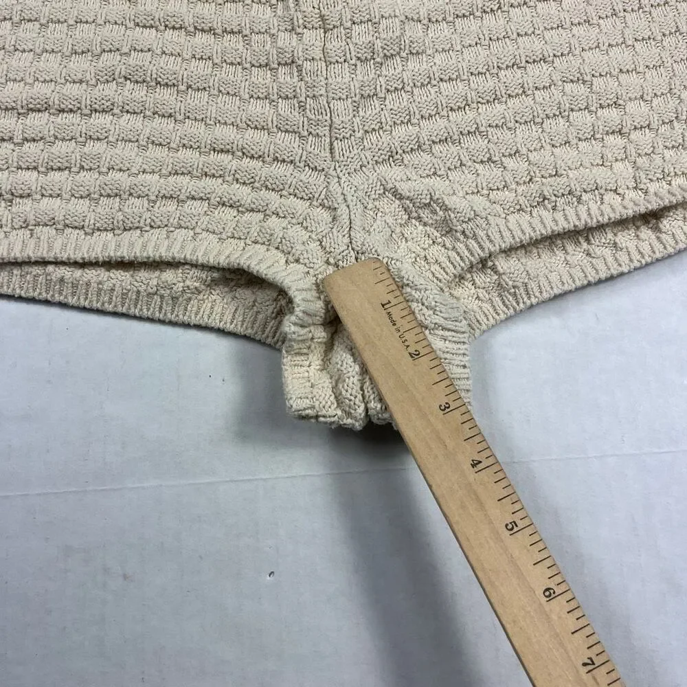 Free People Beach Jacquard Knit Shorts Beige Textured Knit Casual Cozy Comfort S